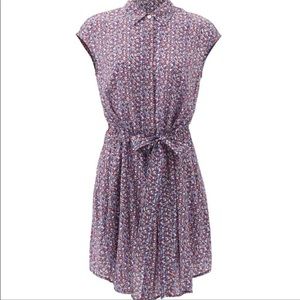 Tory Burch Blue Print Tie Waist Dress 10